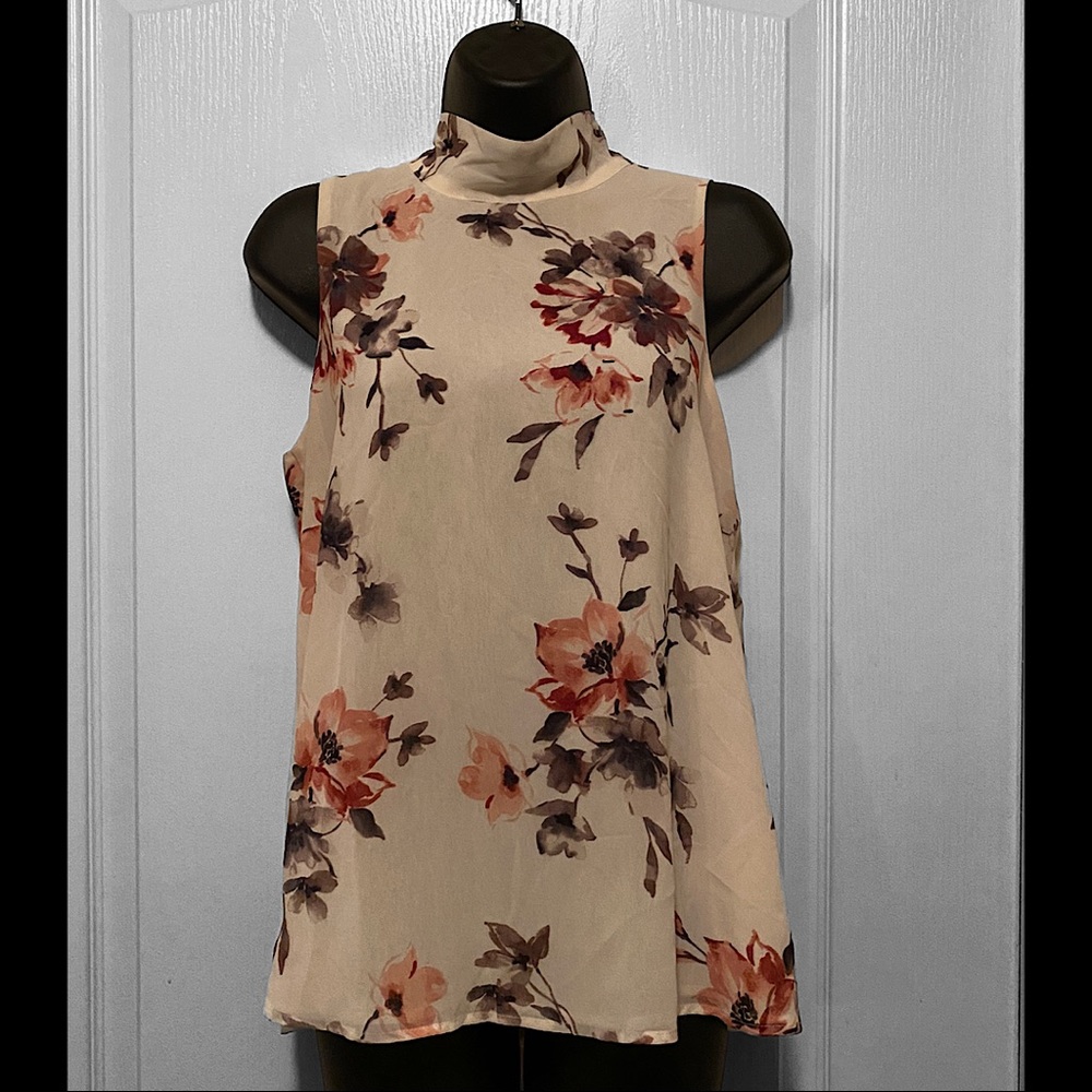 Rose + Olive Sleeveless Floral Top